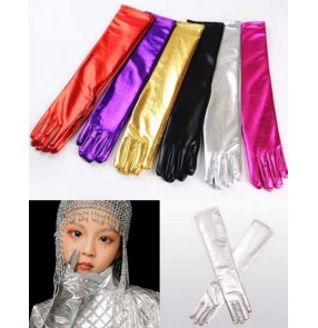 Halloween Christmas Party Show Kids Silver Gold red pink Gloves Catwalk latin jazz dance glitter mitten Accessories Studio photo with statement gloves